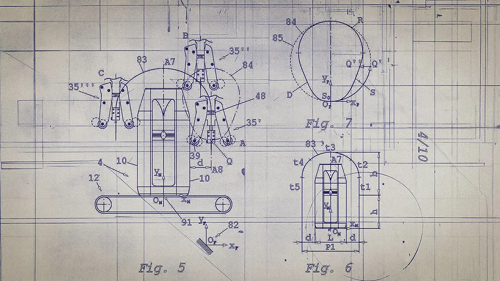 Disegno tecnico del brevetto Decimo Srl per manigliatrice automatica ad alta velocità per packaging.