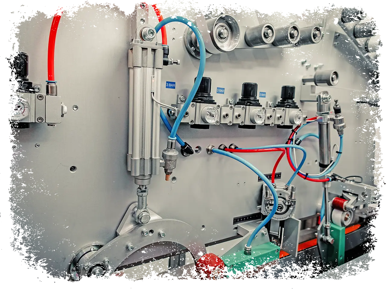 Vista della testa di applicazione della Manigliatrice Pneumatica XHP